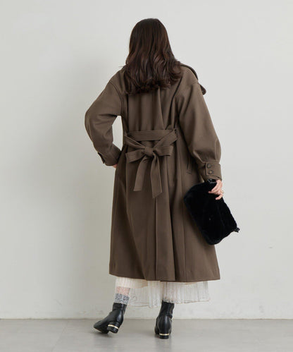 仿羊毛輕質針織長款大衣