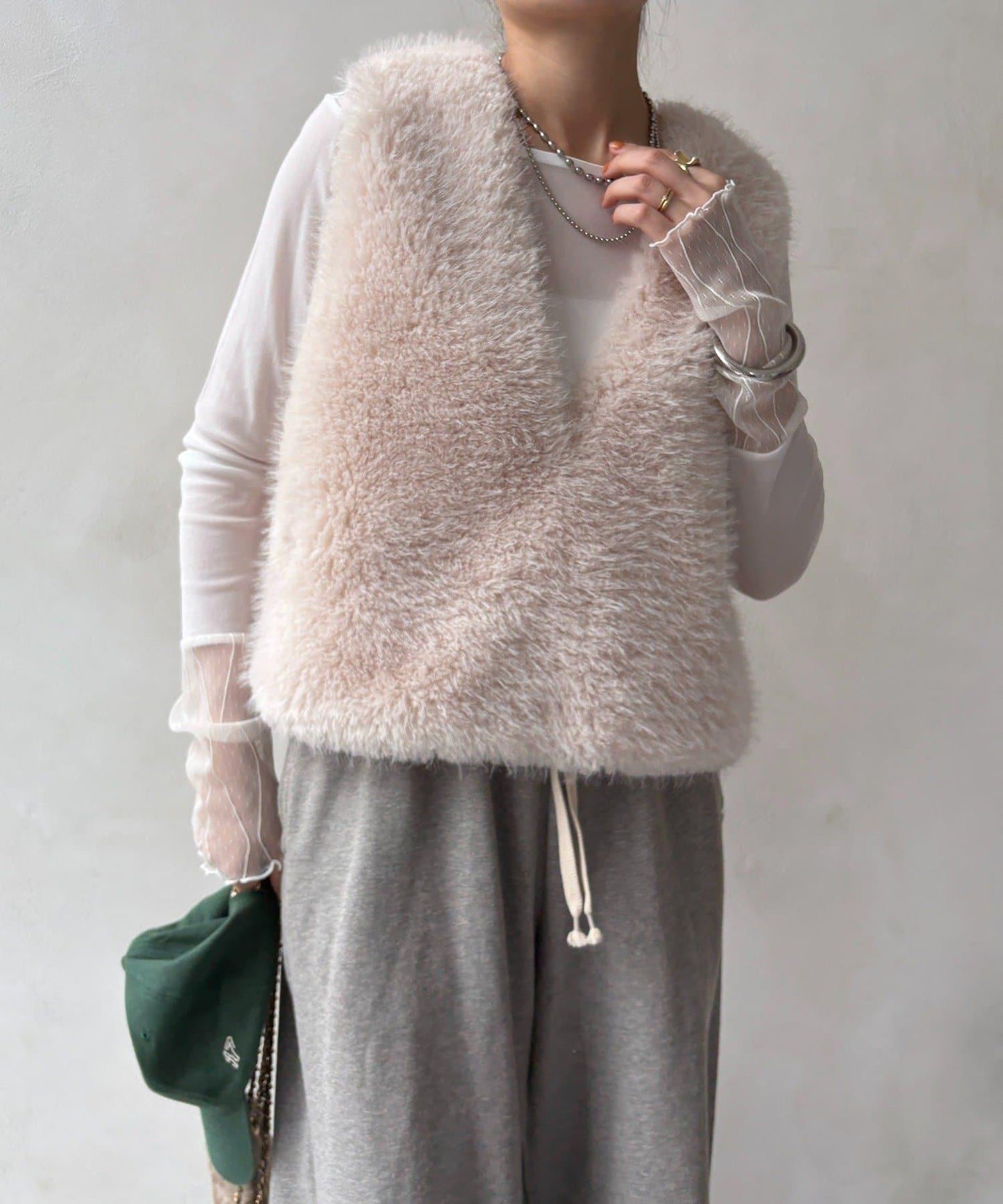 蕾絲網紗拼接透視T恤