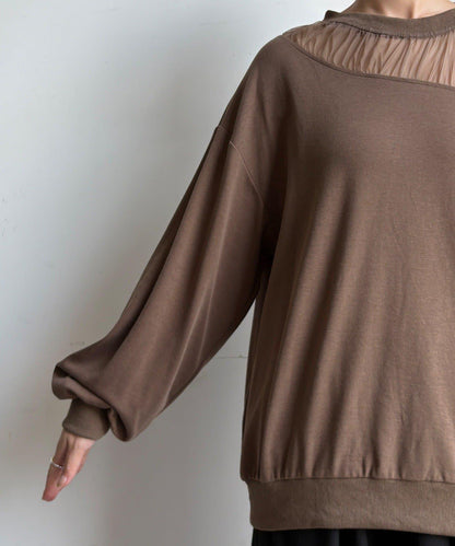 透視拼接針織衫