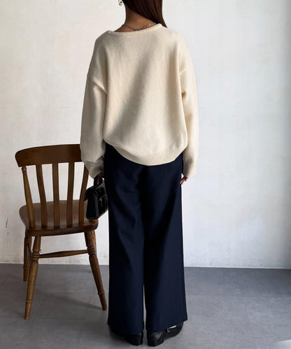 配合成皮帶長褲