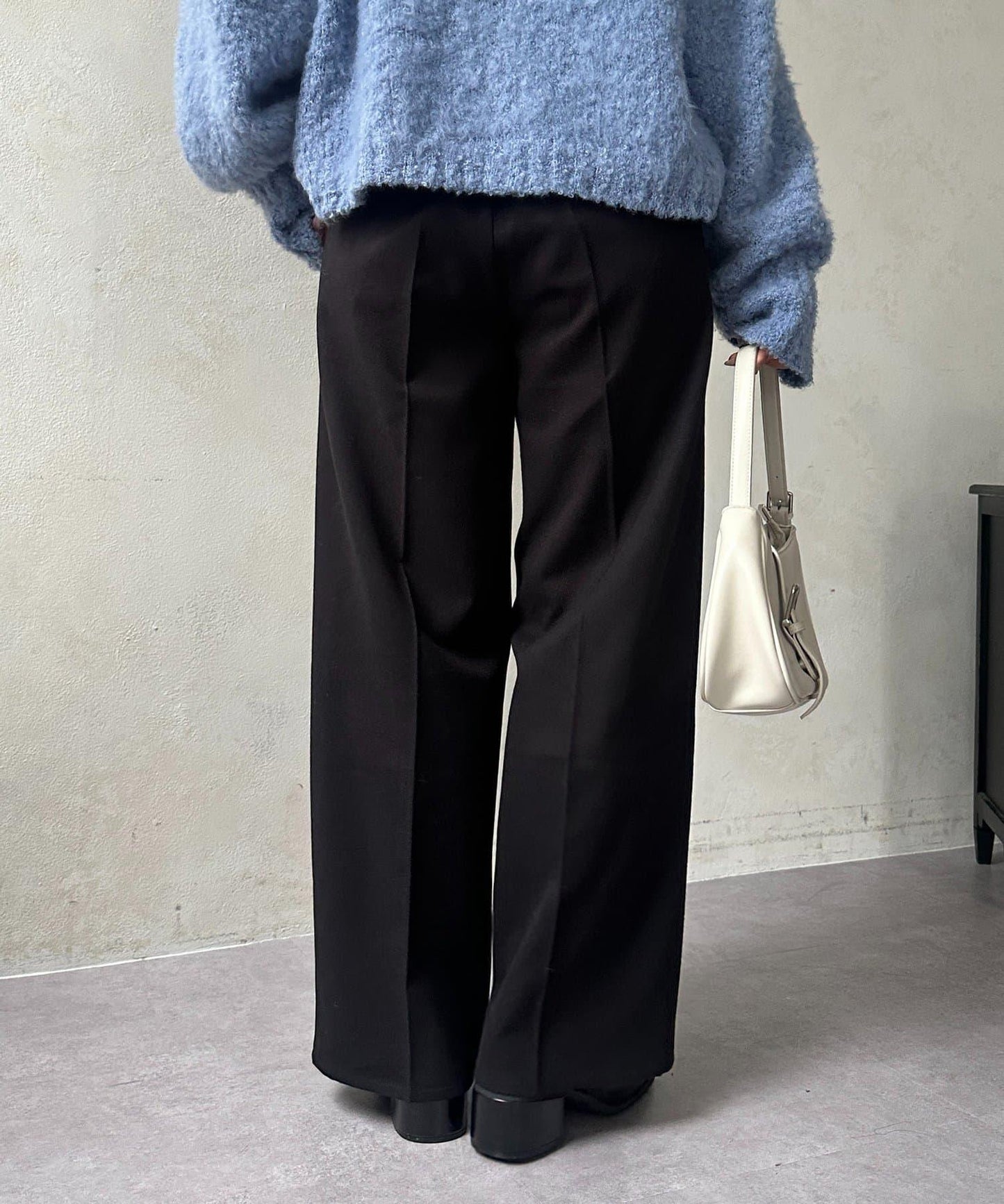 羊毛感直筒西裝褲