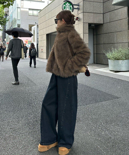 雙拉鍊毛絨外套 / 輕量外套