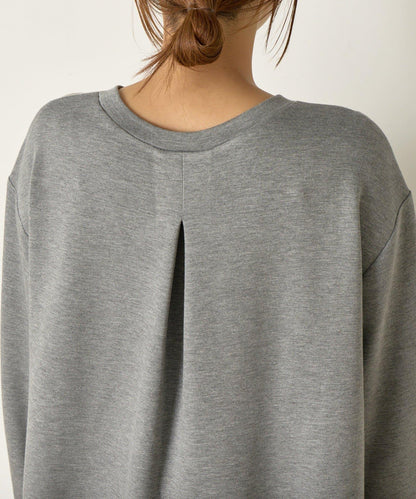 保暖拼接後褶長袖T恤