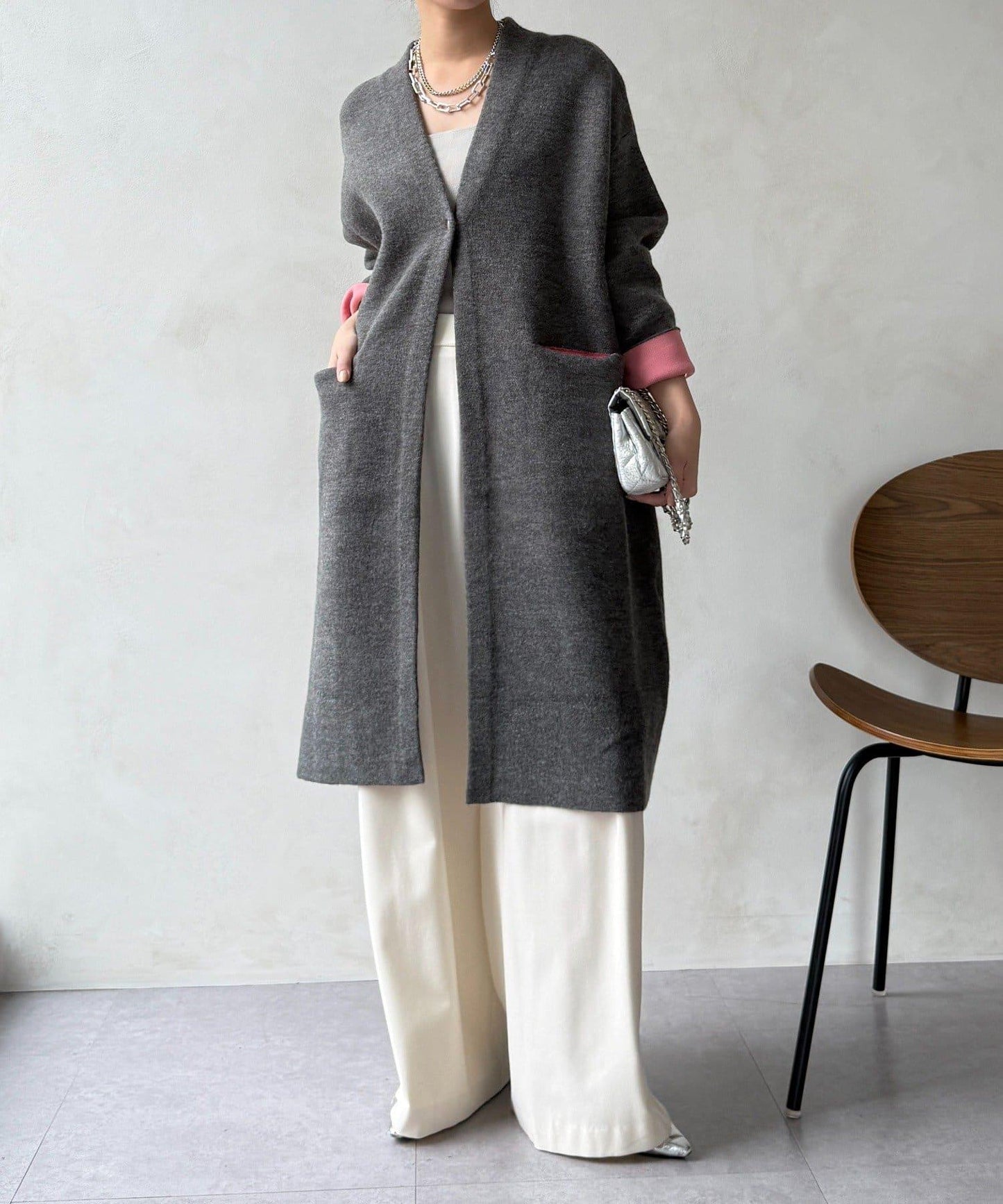 雙面針織長款開衫