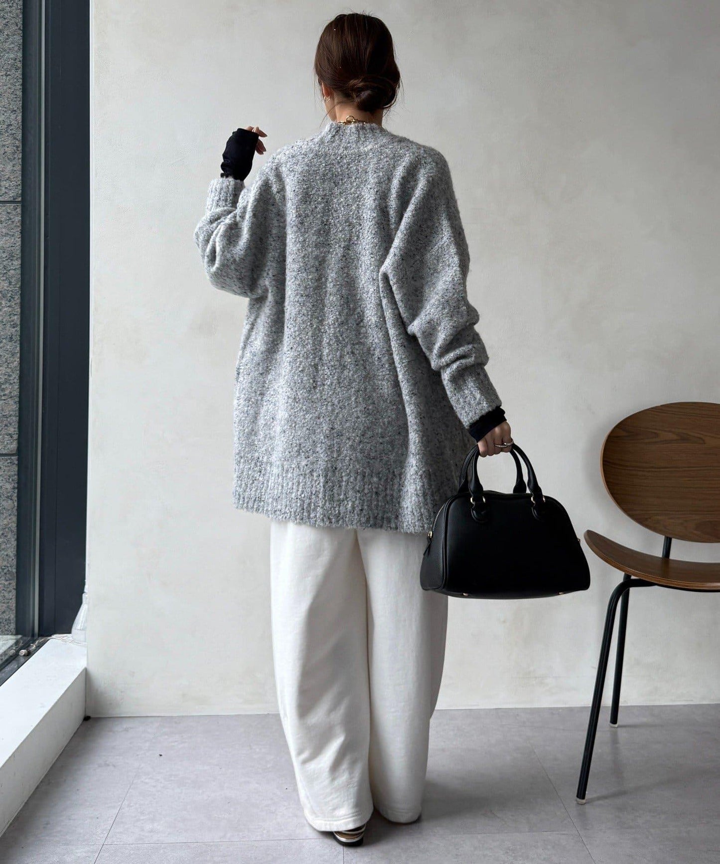 可水洗彩色紗點開衫