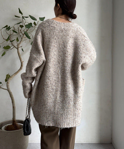 可水洗彩色紗點開衫