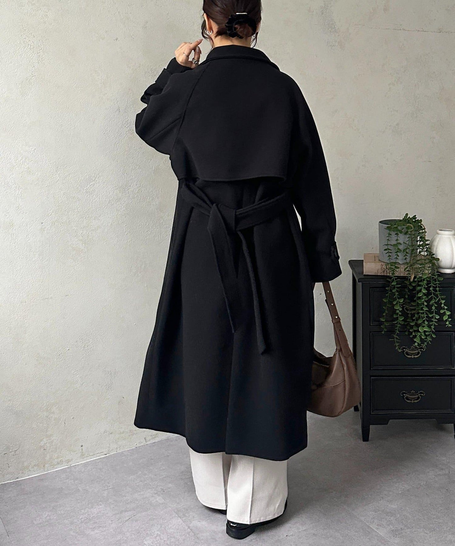 羊毛感直筒西裝褲