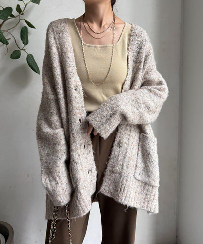 可水洗彩色紗點開衫