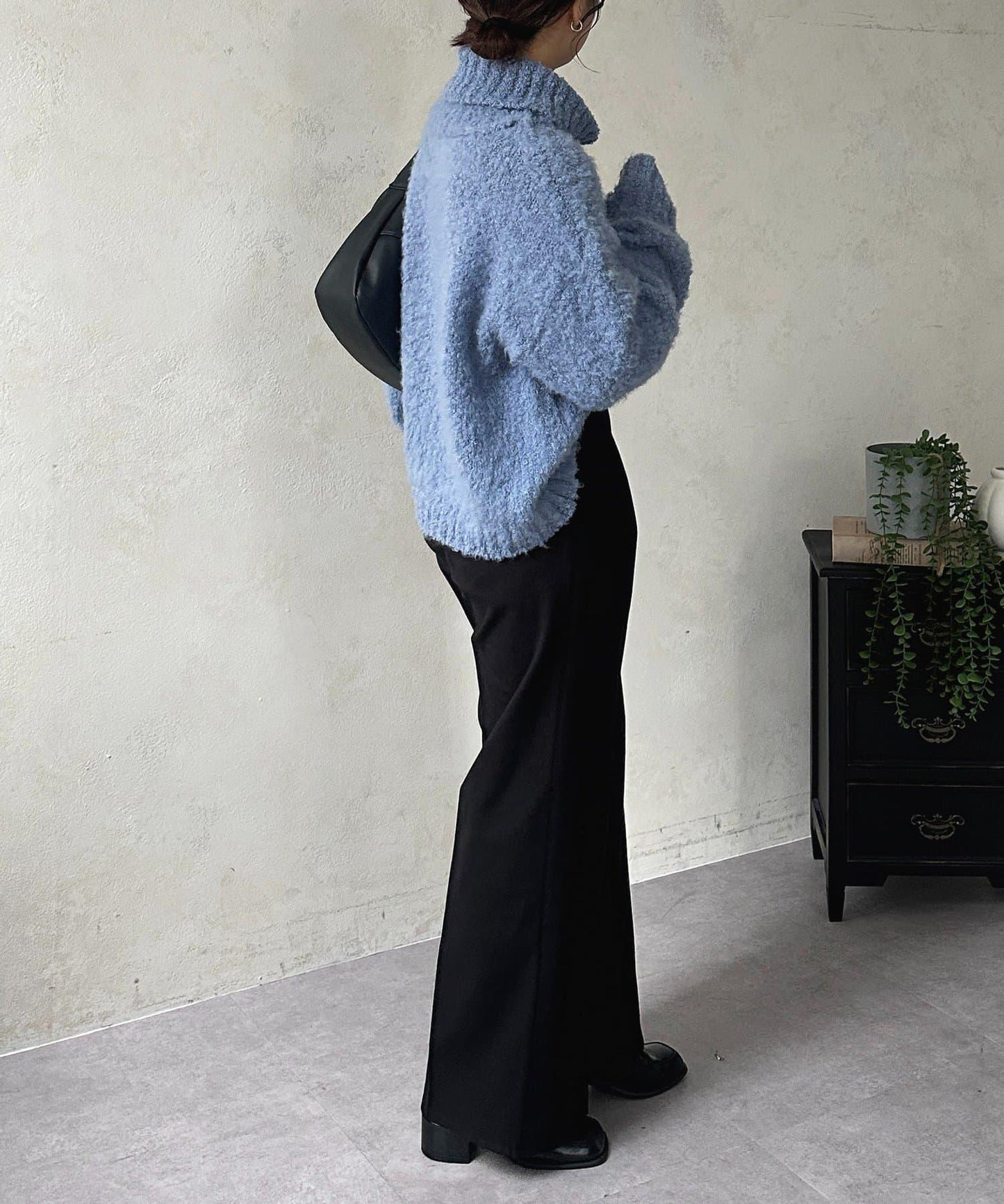 羊毛感直筒西裝褲