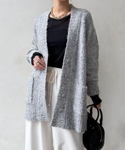 可水洗彩色紗點開衫