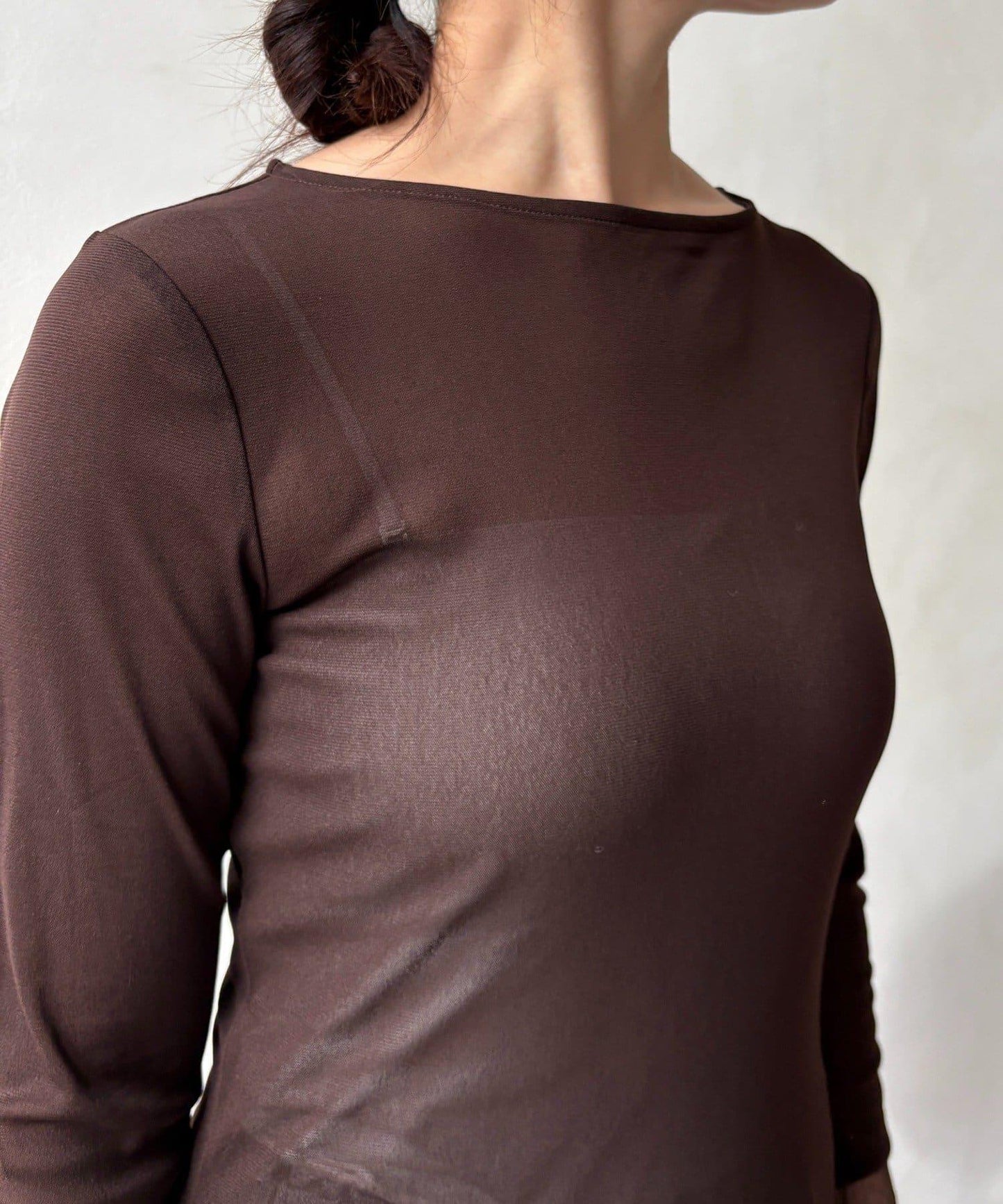 蕾絲網紗拼接透視T恤