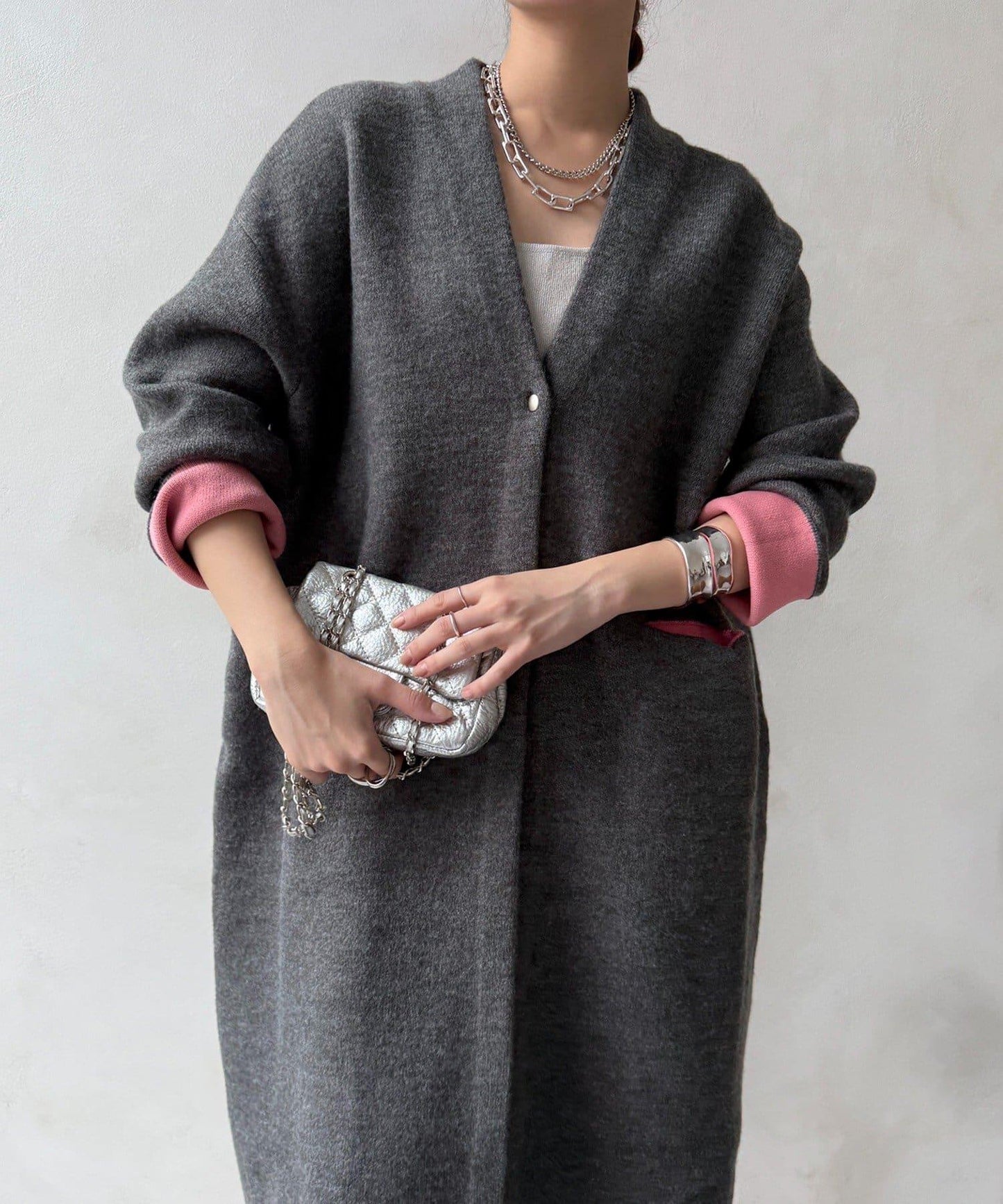 雙面針織長款開衫