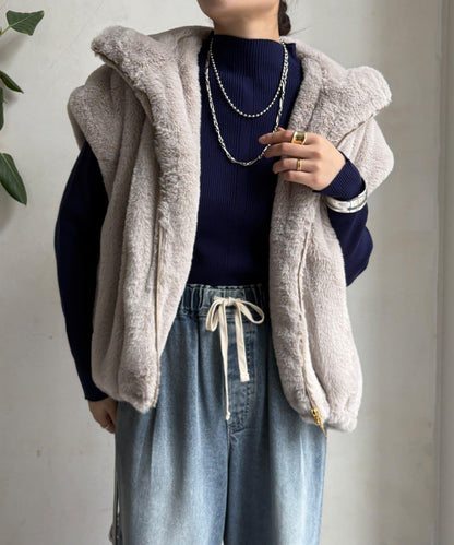 高領羅紋針織衫