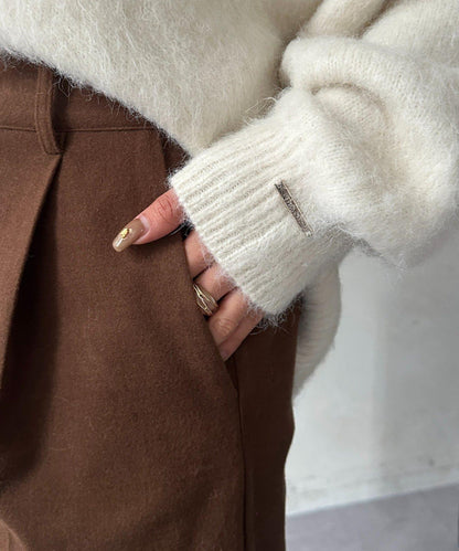 羊毛感直筒西裝褲