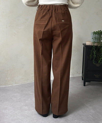 羊毛感直筒西裝褲