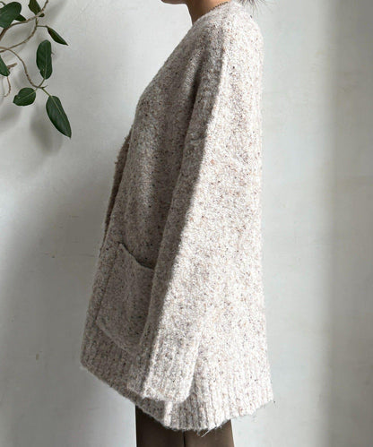 可水洗彩色紗點開衫