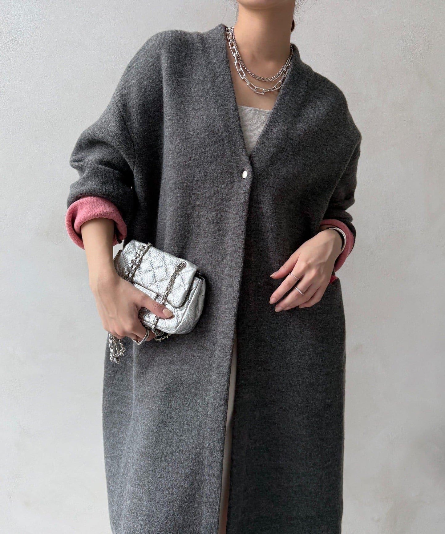 雙面針織長款開衫