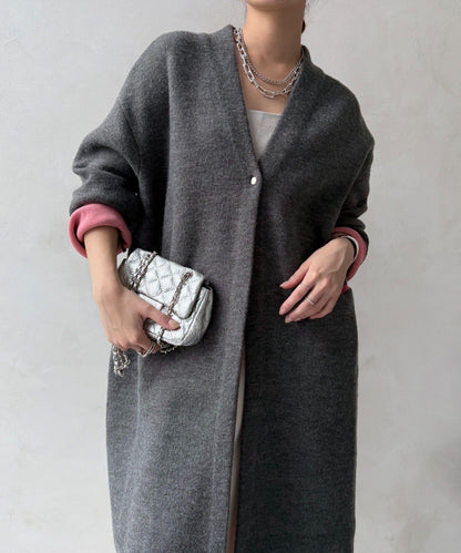 雙面針織長款開衫