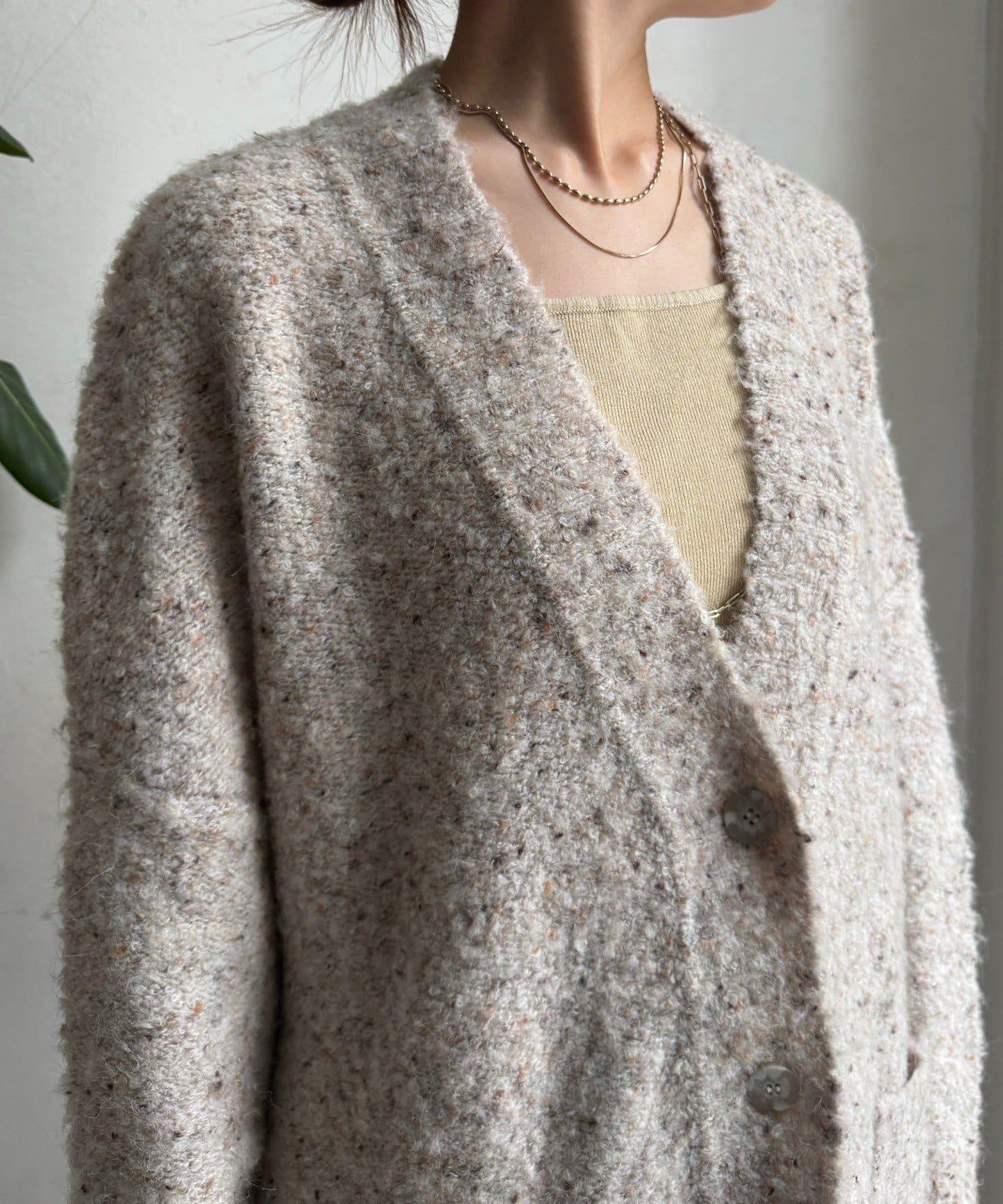 可水洗彩色紗點開衫