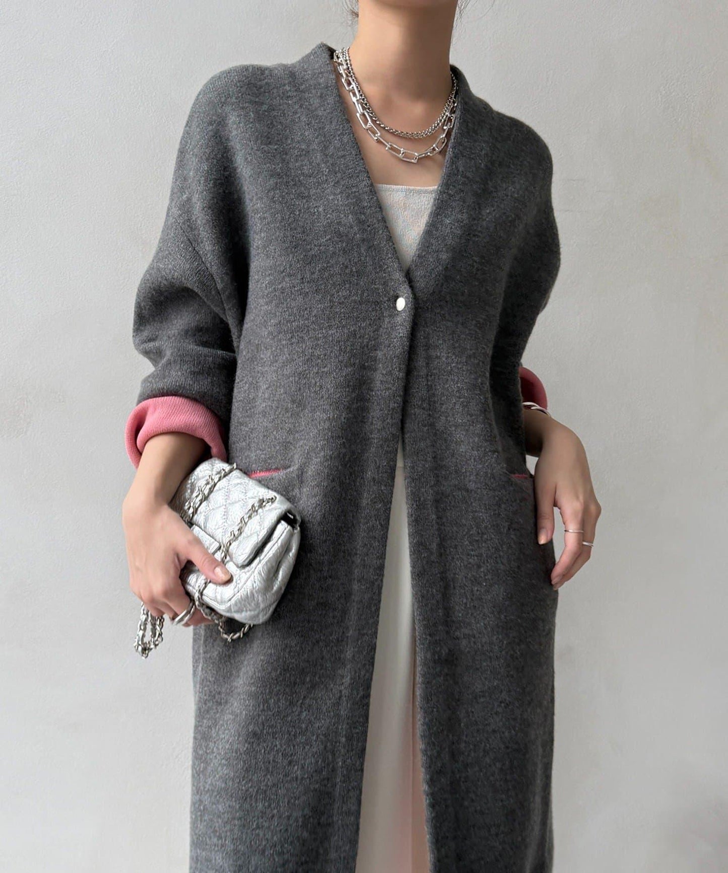 雙面針織長款開衫