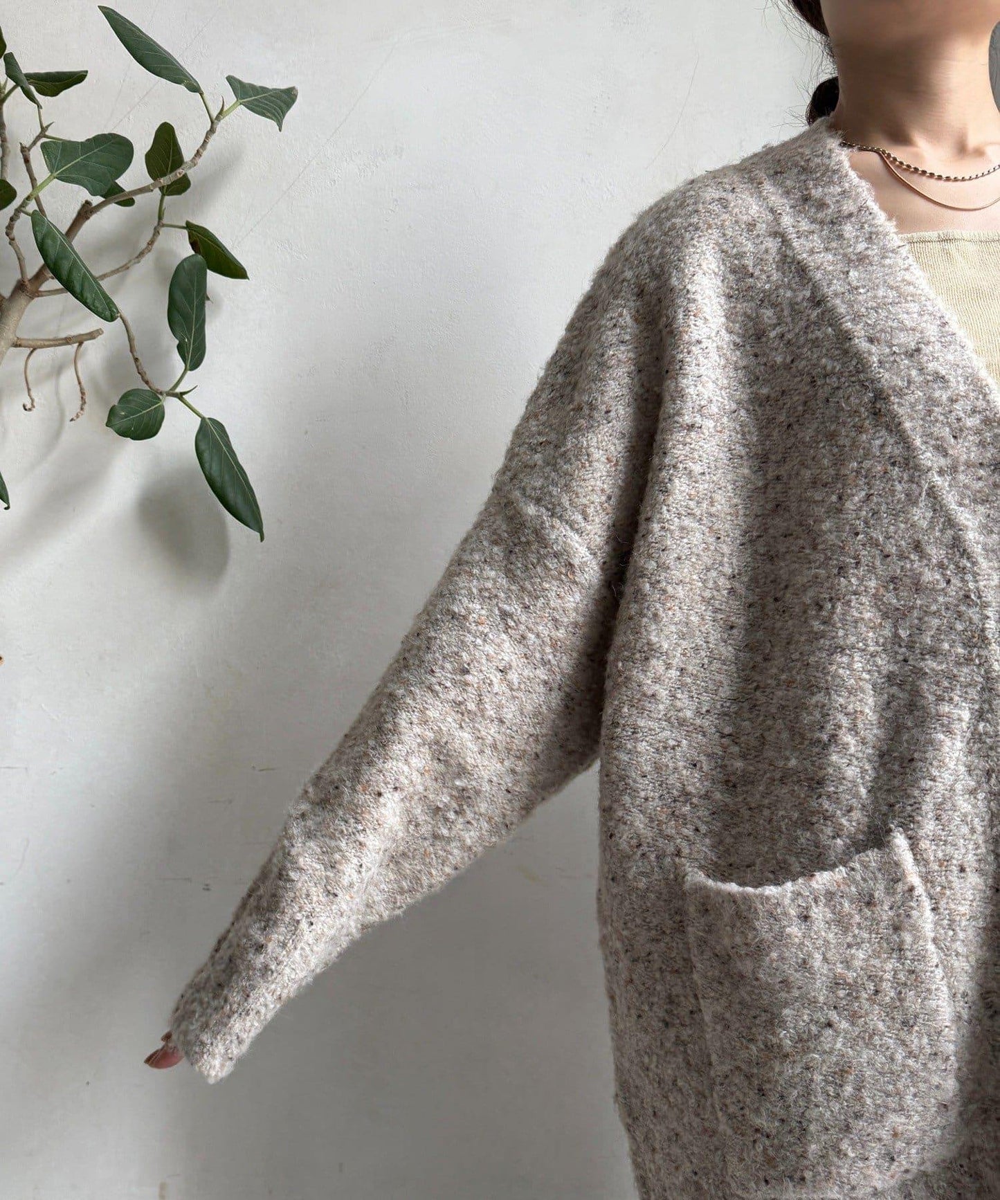 可水洗彩色紗點開衫