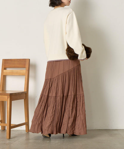 羅紋口袋拼色針織衫