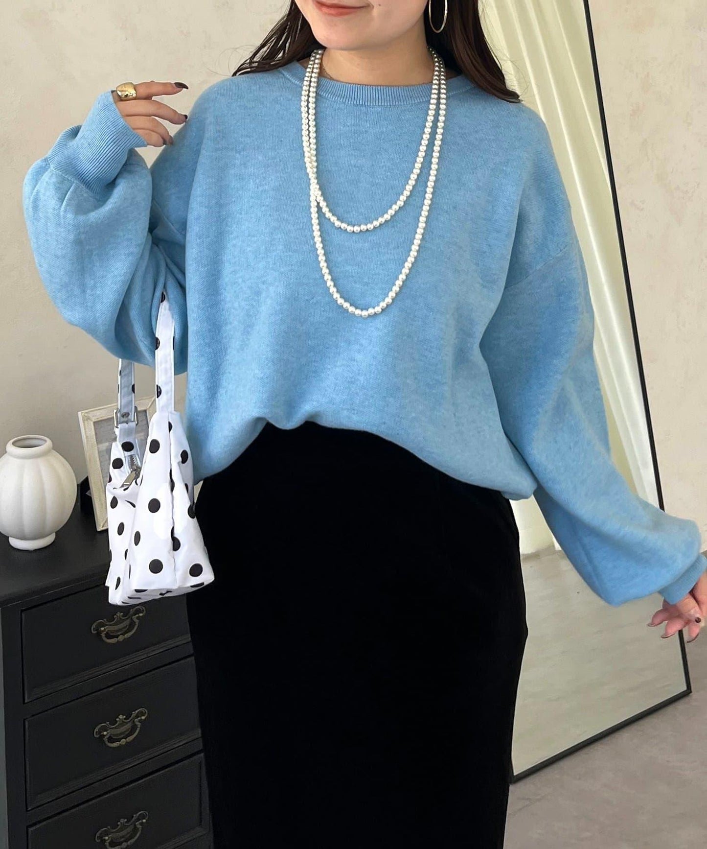 後背拉鍊衛衣風針織衫