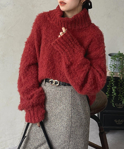 圈圈紗高領針織衫