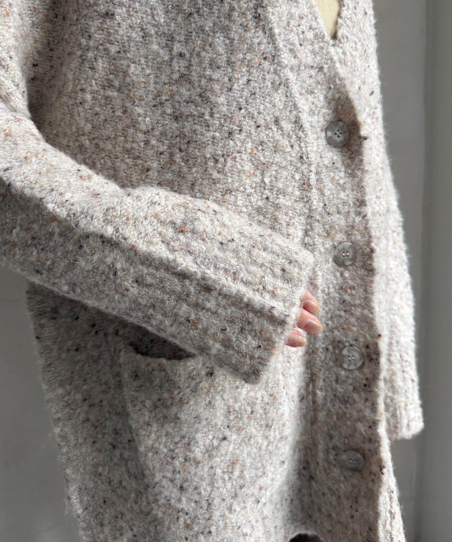 可水洗彩色紗點開衫