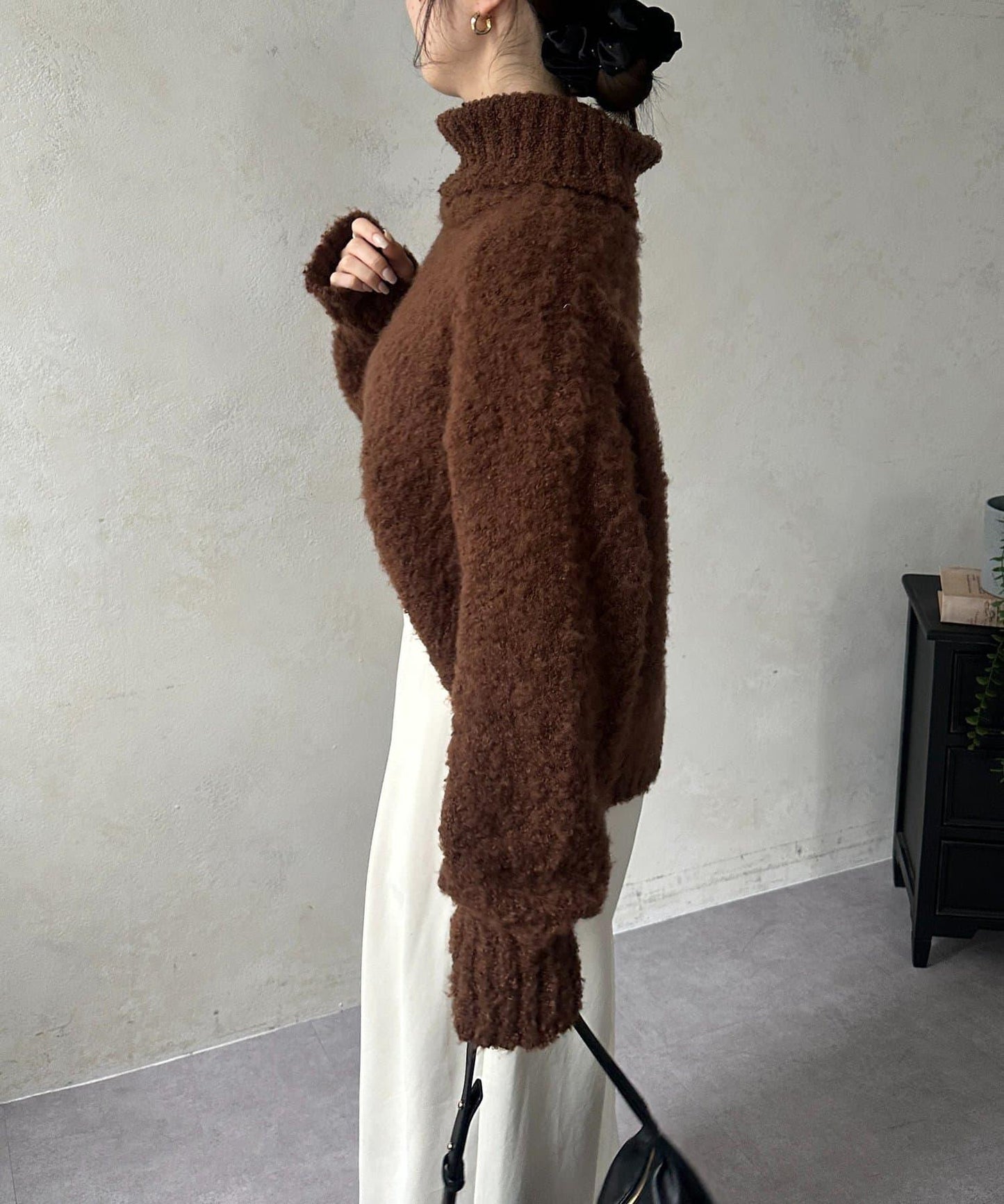 圈圈紗高領針織衫