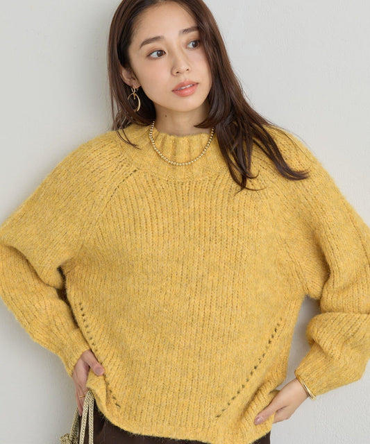 日常百搭壓縮起毛寬領針織衫