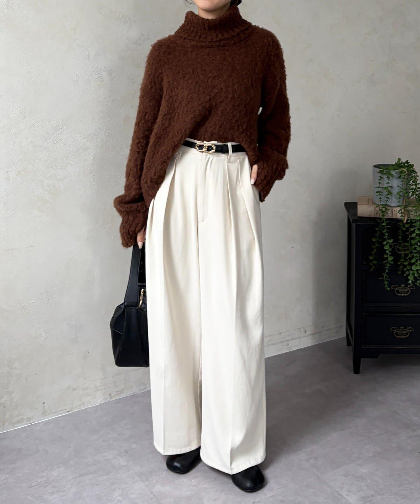 圈圈紗高領針織衫