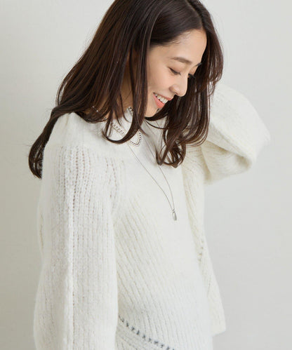 日常百搭壓縮起毛寬領針織衫