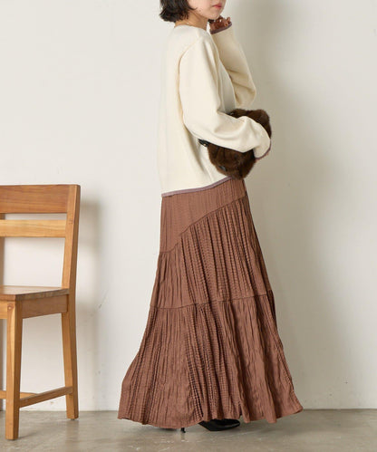 羅紋口袋拼色針織衫