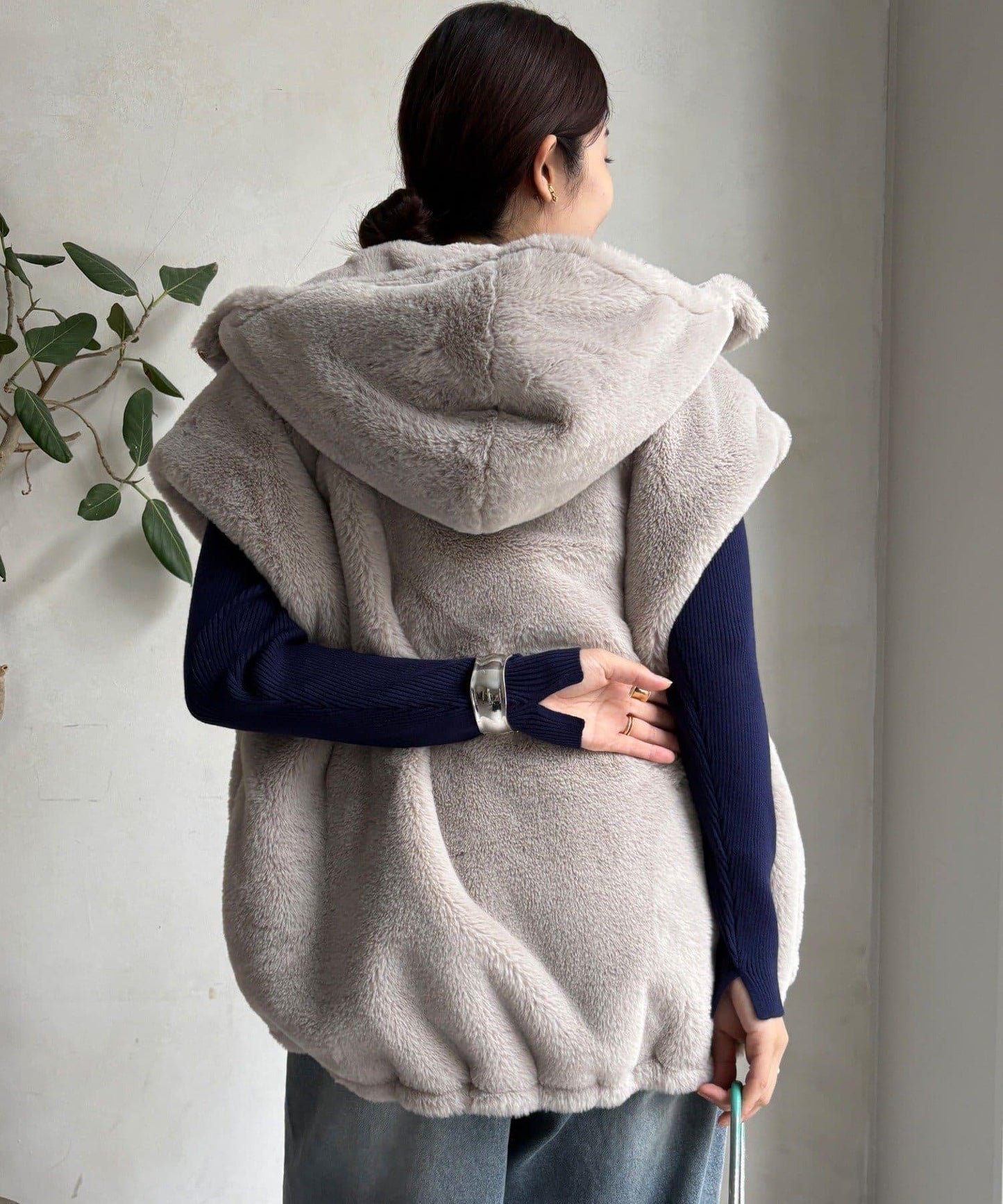 高領羅紋針織衫