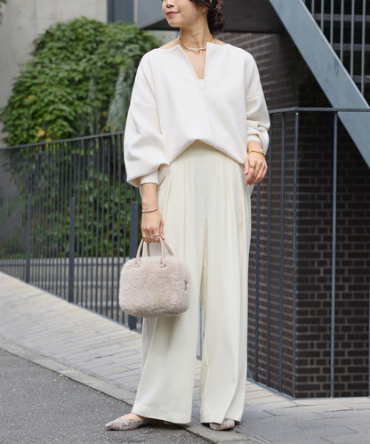 【輕盈感◎】鑰匙領口墊肩針織衫/預計12月中旬發貨