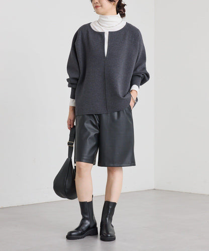 【輕盈感◎】鑰匙領口墊肩針織衫/預計12月中旬發貨