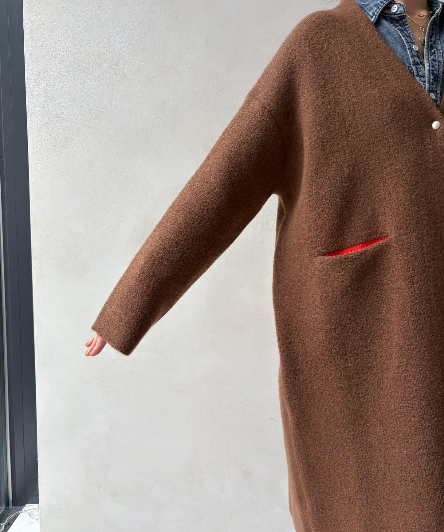 雙面針織長款開衫