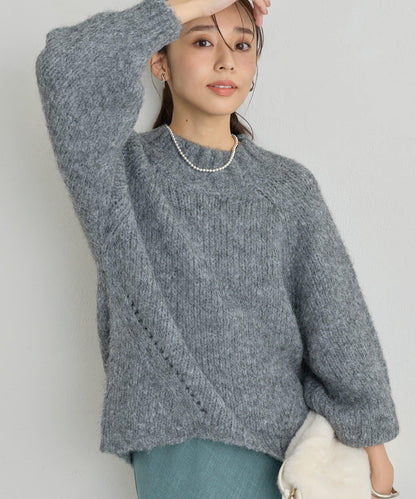 日常百搭壓縮起毛寬領針織衫