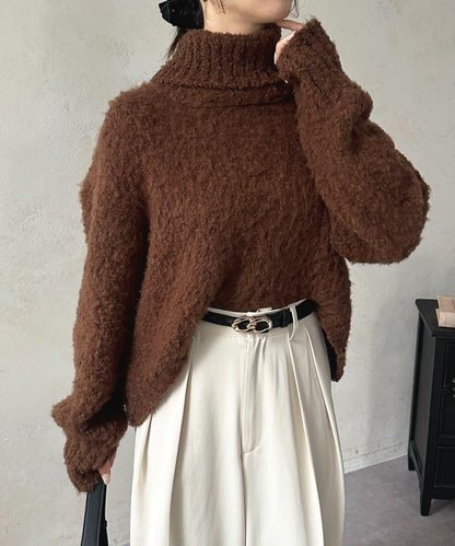 圈圈紗高領針織衫