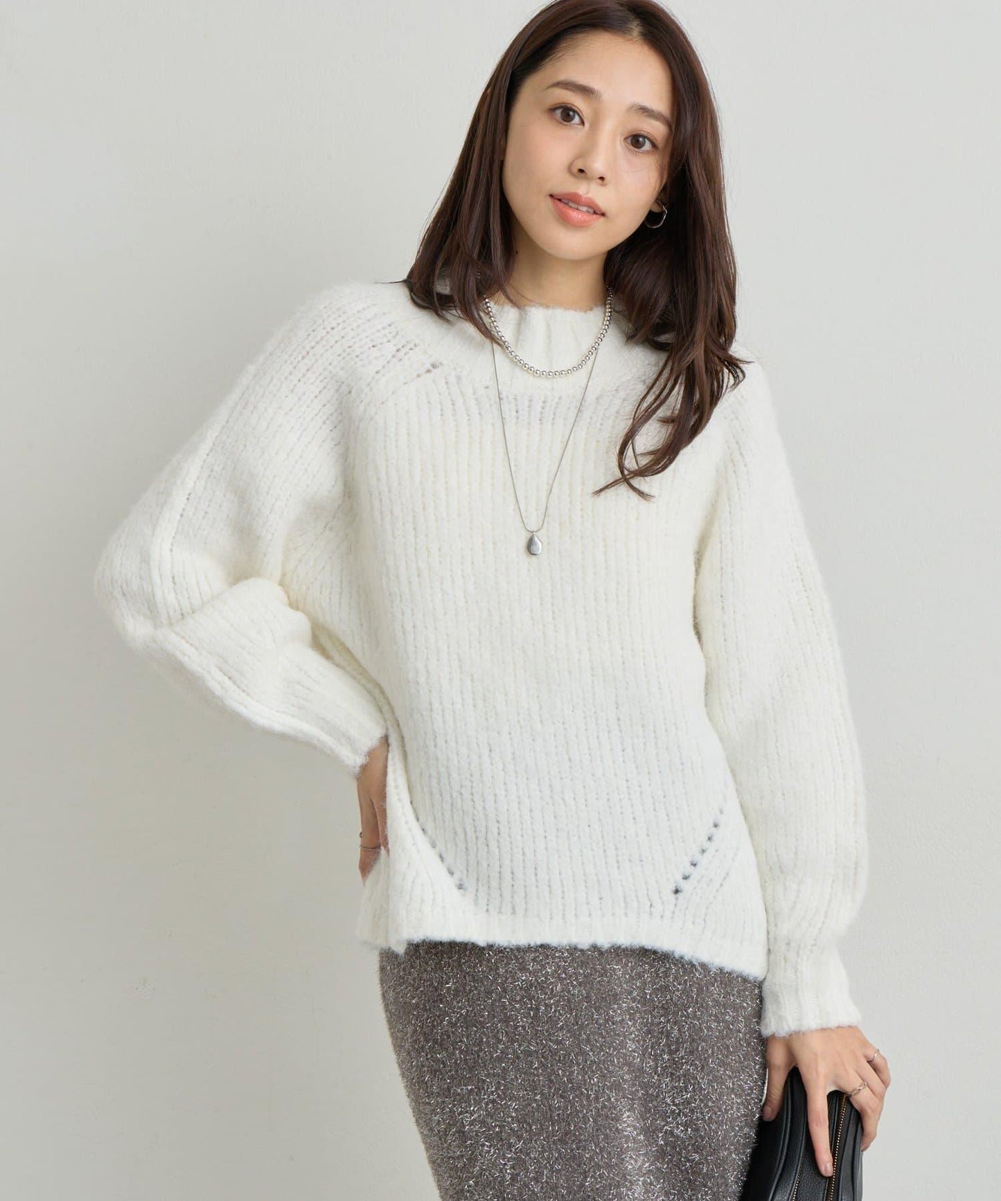 日常百搭壓縮起毛寬領針織衫