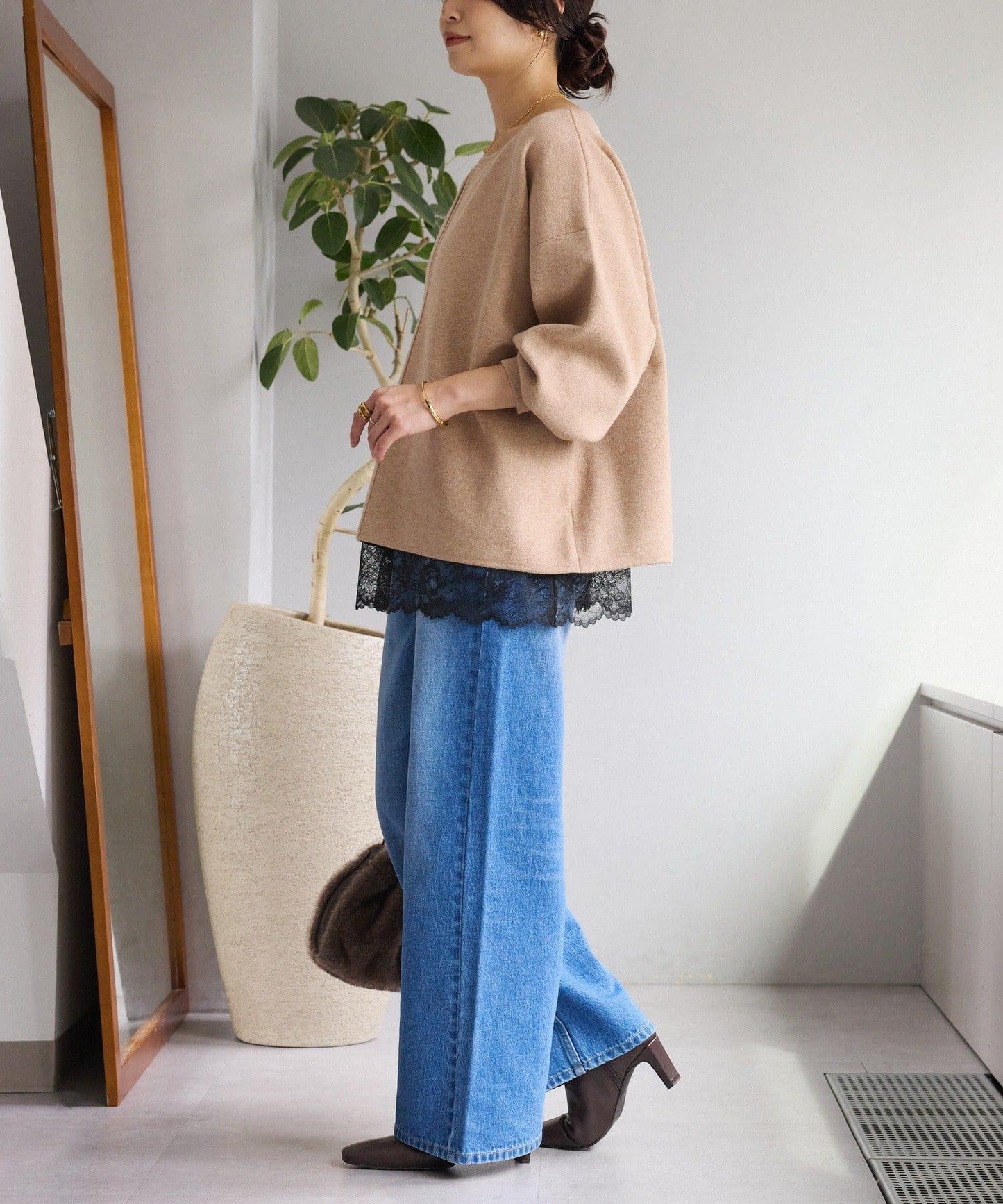 【輕盈感◎】鑰匙領口墊肩針織衫/預計12月中旬發貨