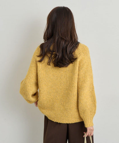 日常百搭壓縮起毛寬領針織衫