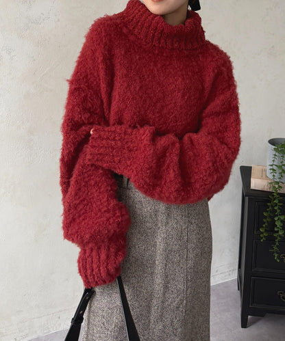 圈圈紗高領針織衫