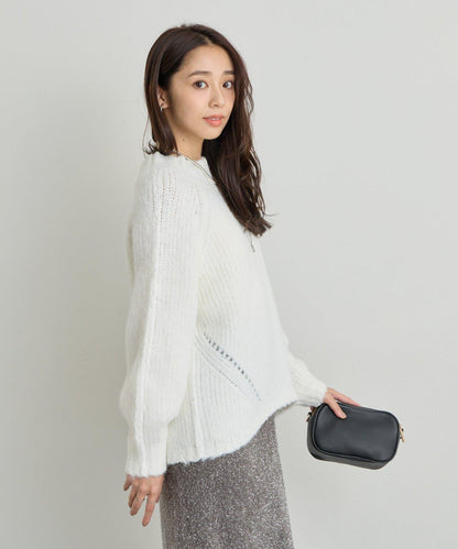 日常百搭壓縮起毛寬領針織衫