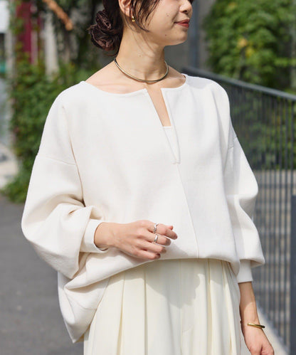 【輕盈感◎】鑰匙領口墊肩針織衫/預計12月中旬發貨