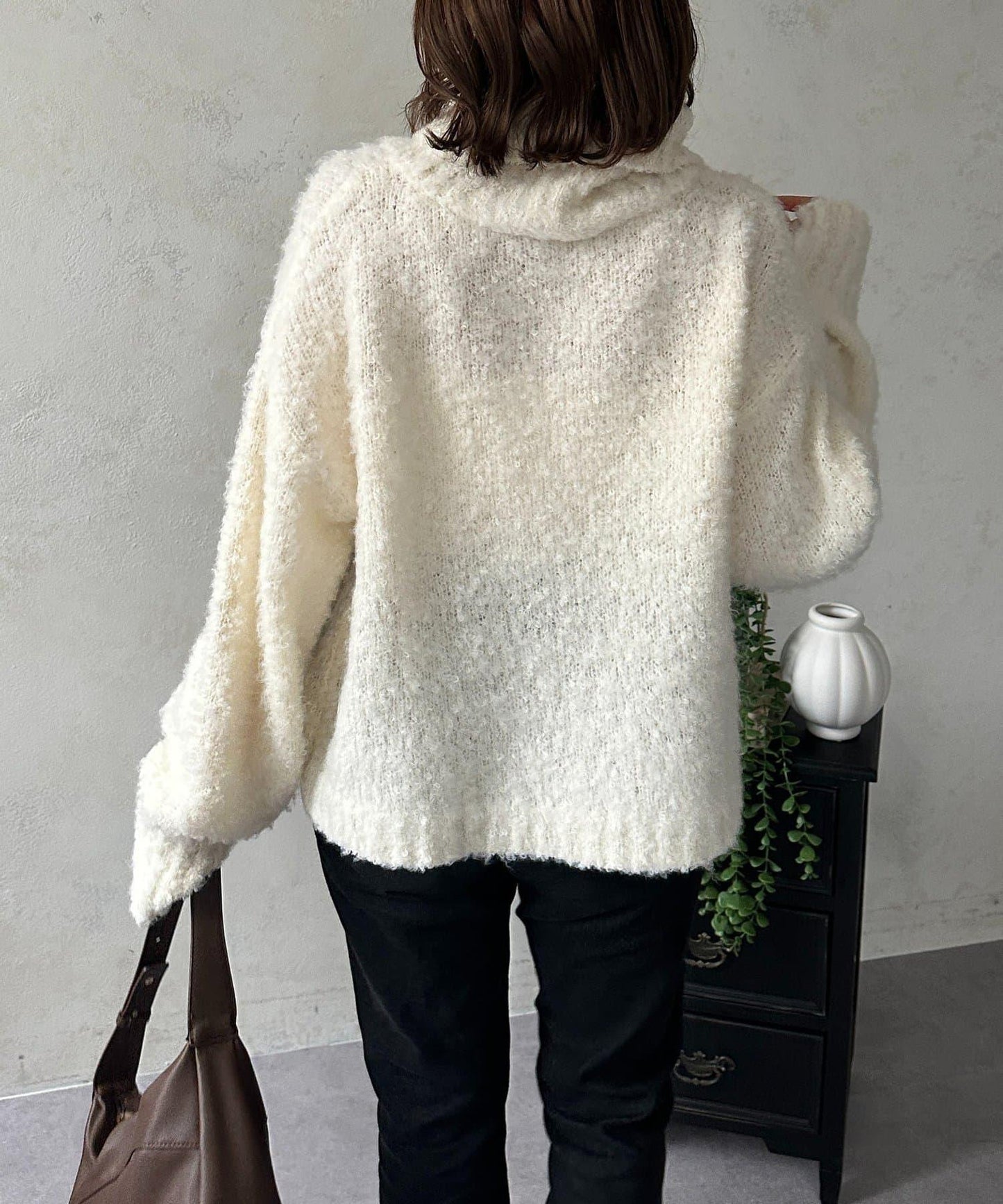 圈圈紗高領針織衫