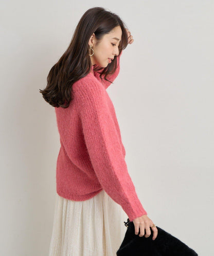 日常百搭壓縮起毛寬領針織衫