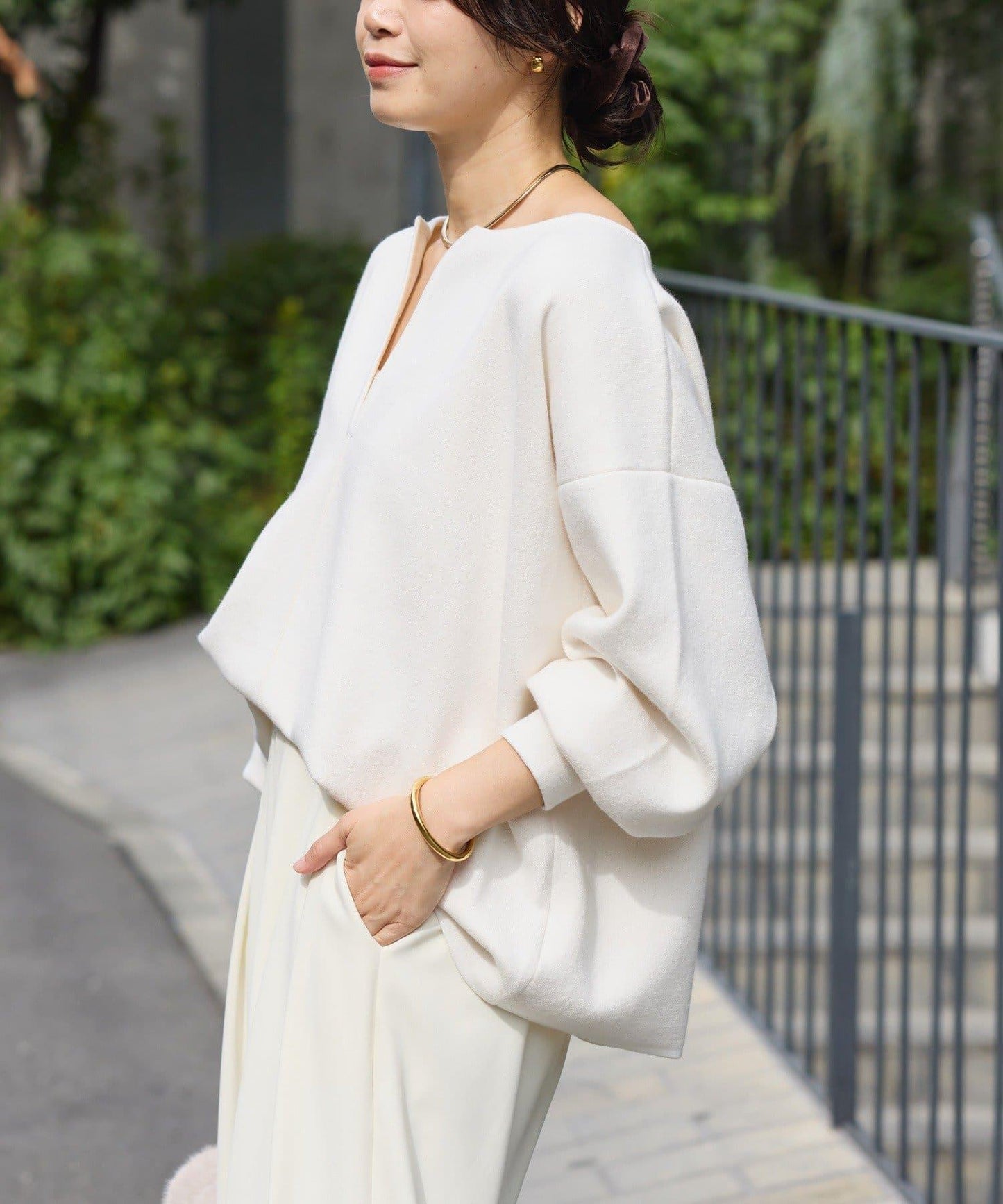 【輕盈感◎】鑰匙領口墊肩針織衫/預計12月中旬發貨