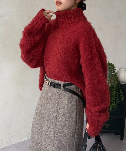 圈圈紗高領針織衫